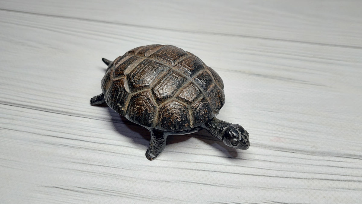 Antique Cast Turtle Ashtray Box, Kasli.