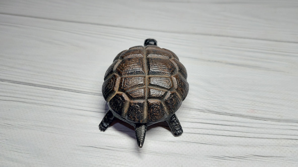 Antique Cast Turtle Ashtray Box, Kasli.