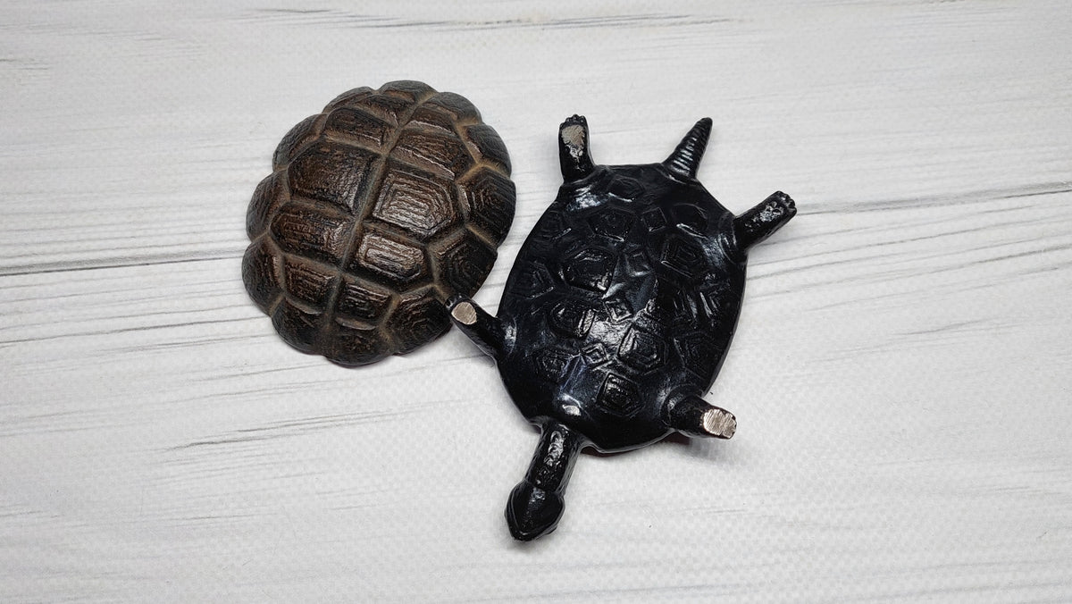 Antique Cast Turtle Ashtray Box, Kasli.