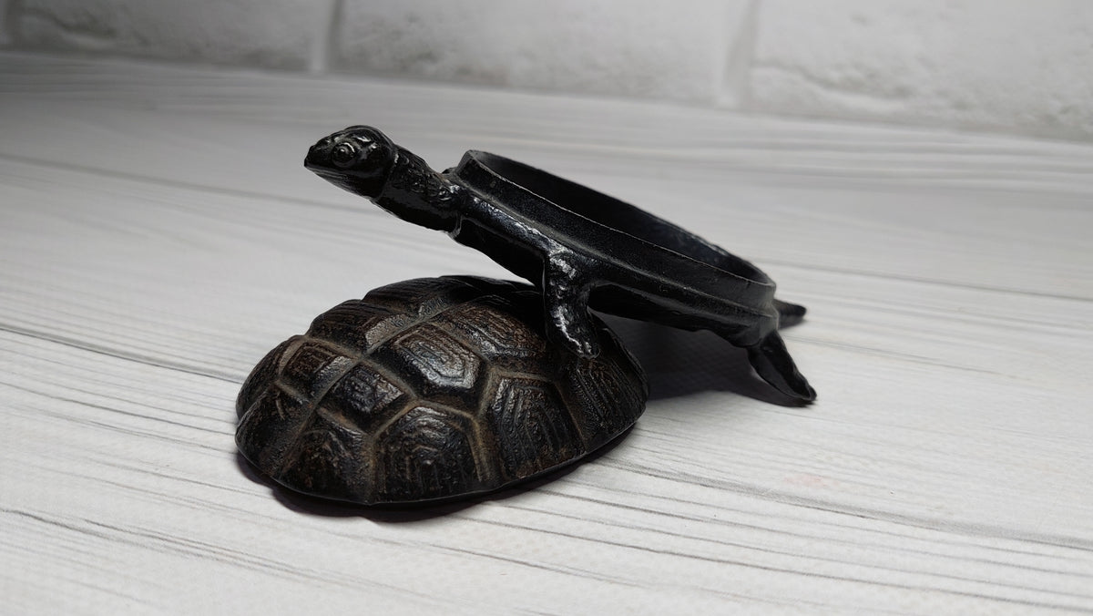 Antique Cast Turtle Ashtray Box, Kasli.