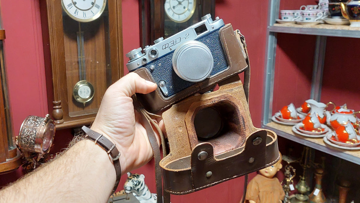 Vintage rare "Blue" camera FED 2 USSR LENS Industar-26M 2.8/50mm.