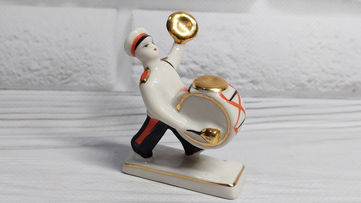 Porcelain figurine musician Suvorov cadet.