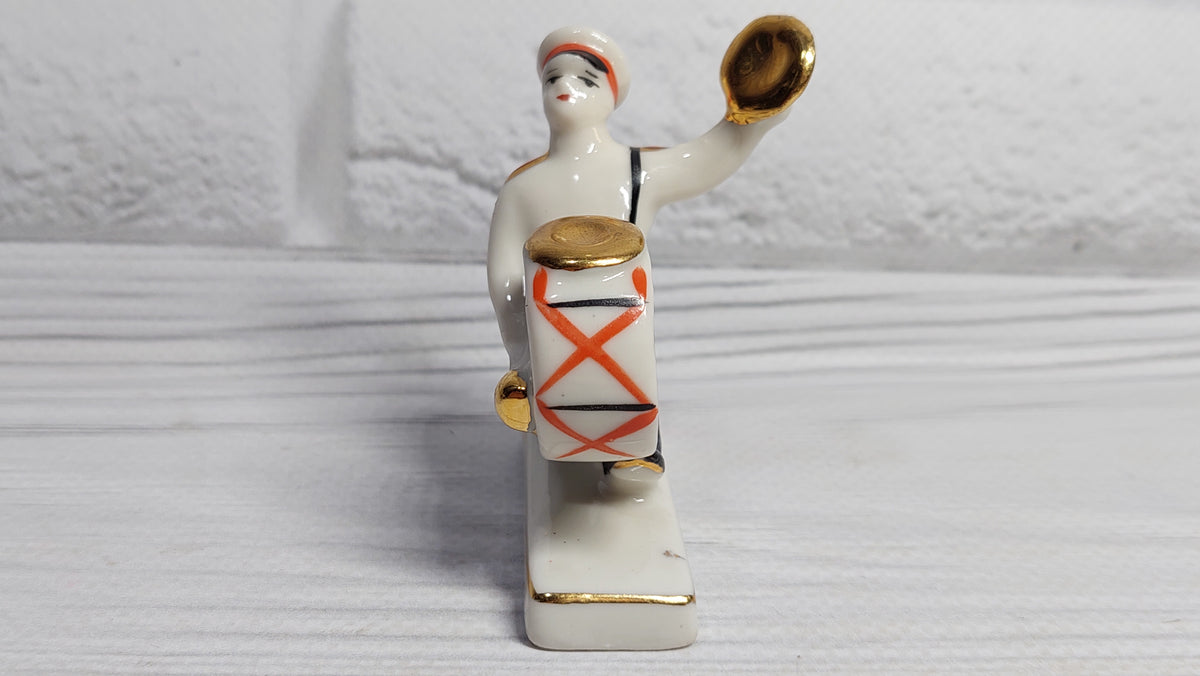 Porcelain figurine musician Suvorov cadet.