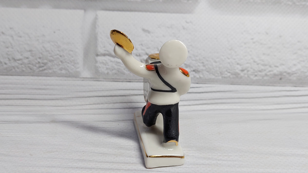 Porcelain figurine musician Suvorov cadet.