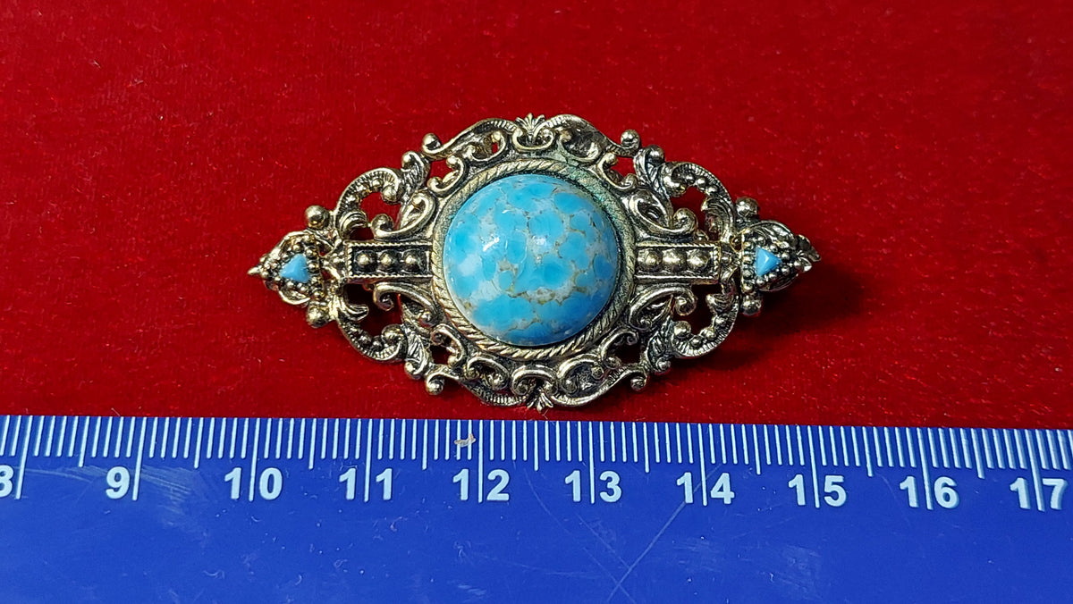 Brooch Beijing glass, vintage brooch Czechoslovakia.