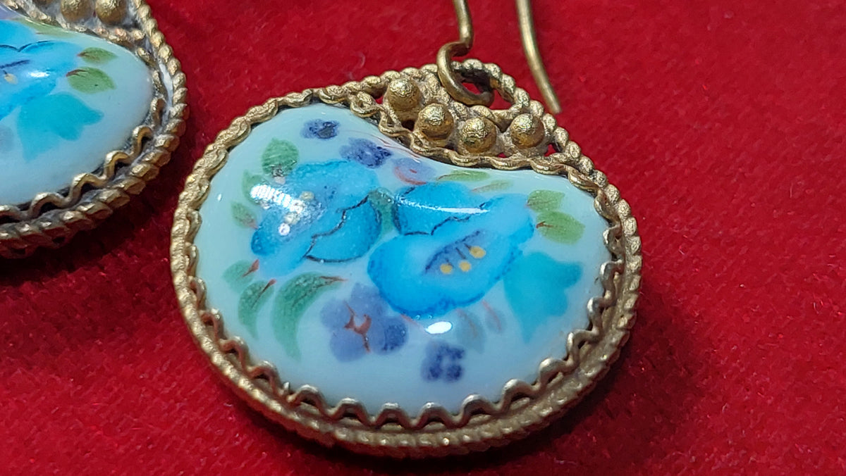 Earrings finift, enamel made in USSR, vintage earrings finift, enamel.