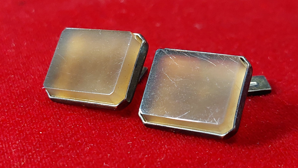 Cufflinks silver 875 sample, Soviet silver cufflinks.