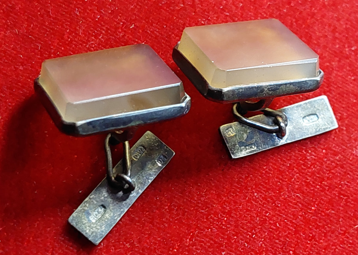 Cufflinks silver 875 sample, Soviet silver cufflinks.