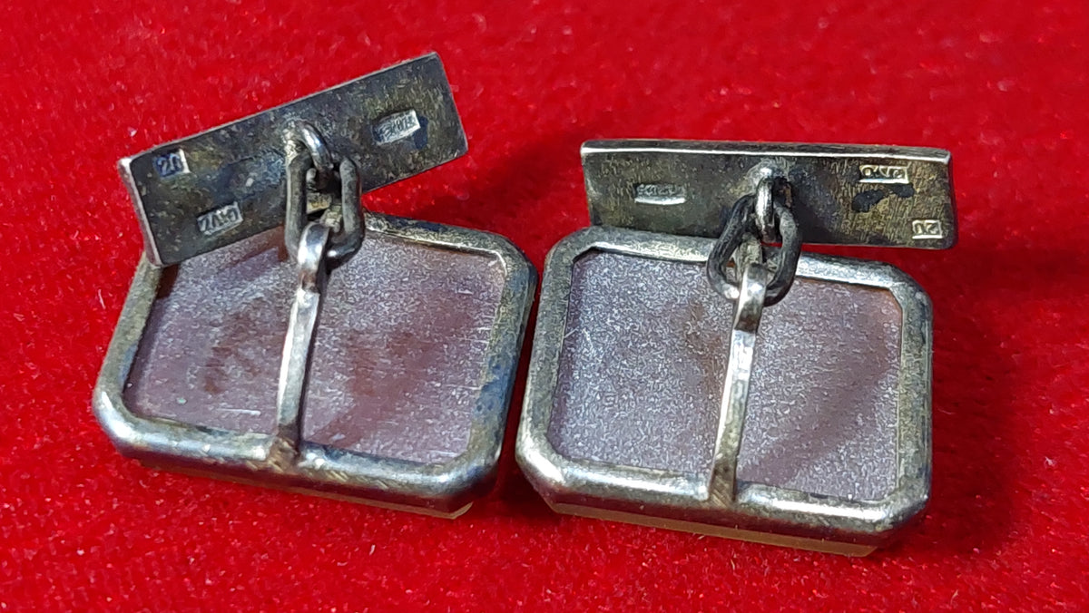Cufflinks silver 875 sample, Soviet silver cufflinks.