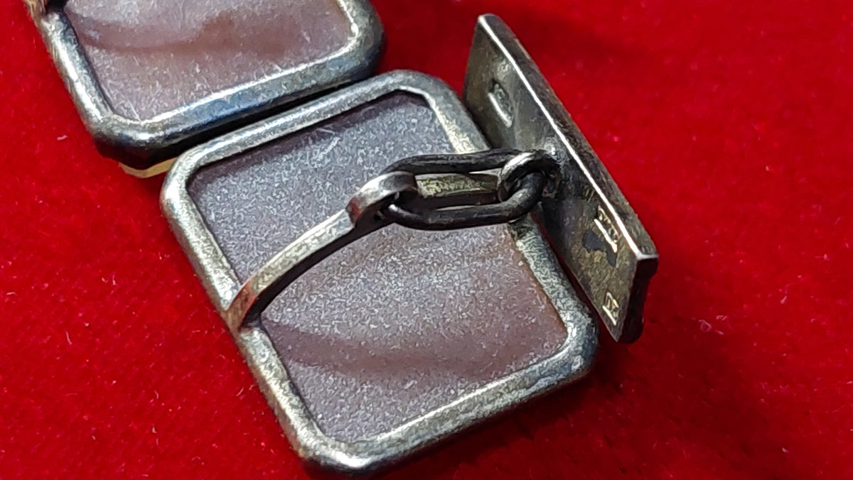 Cufflinks silver 875 sample, Soviet silver cufflinks.