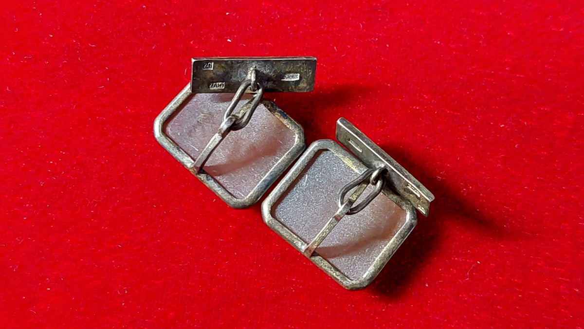 Cufflinks silver 875 sample, Soviet silver cufflinks.