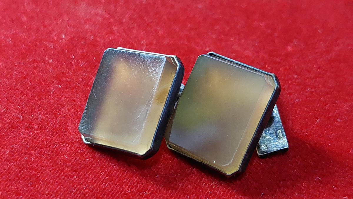 Cufflinks silver 875 sample, Soviet silver cufflinks.