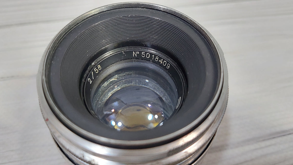HELIOS 44 USSR Soviet Lens M42 8 blades 2/58mm Silver