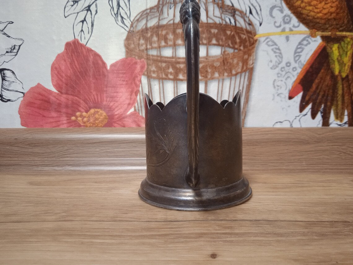 Antique Soviet Metal Coaster Soviet silver 875 sample weight 128 grams
