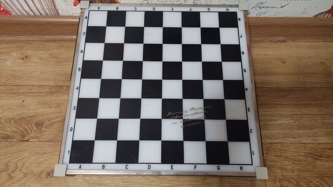 Antique Soviet Chess Board Vintage USSR Plastic/Metal Chess Board Rare Chess Chess Board 1980s