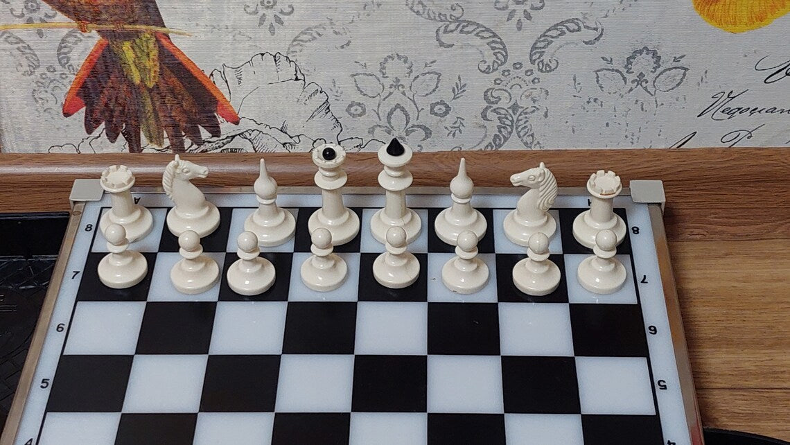 Antique Soviet Chess Board Vintage USSR Plastic/Metal Chess Board Rare Chess Chess Board 1980s
