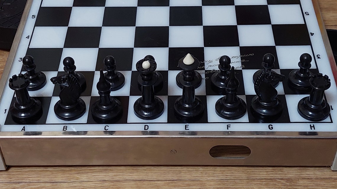 Antique Soviet Chess Board Vintage USSR Plastic/Metal Chess Board Rare Chess Chess Board 1980s