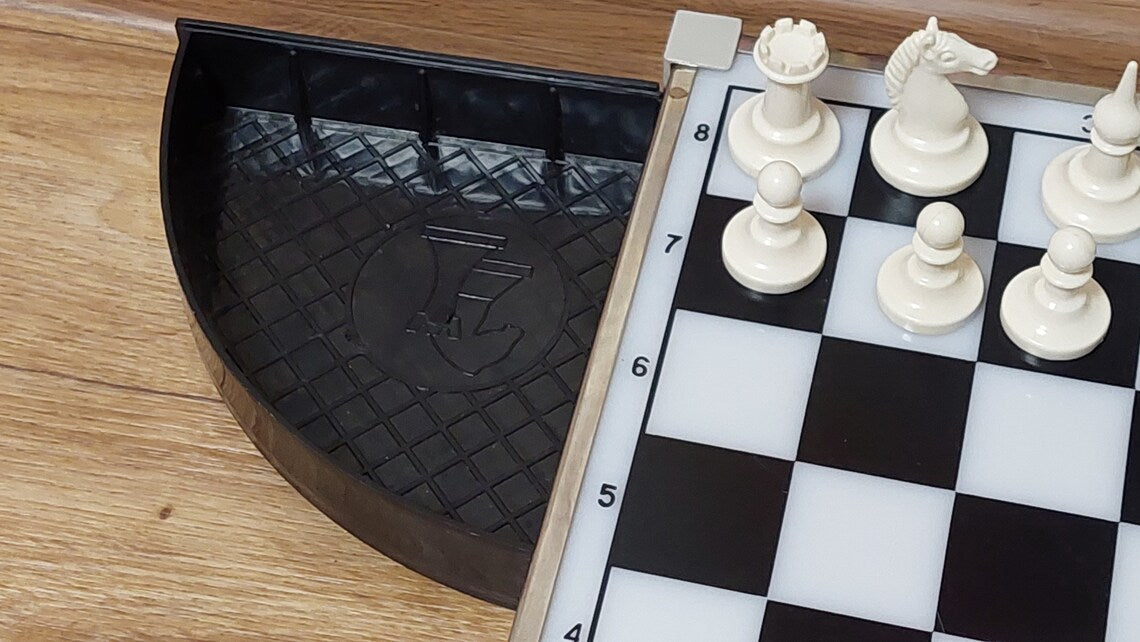 Antique Soviet Chess Board Vintage USSR Plastic/Metal Chess Board Rare Chess Chess Board 1980s