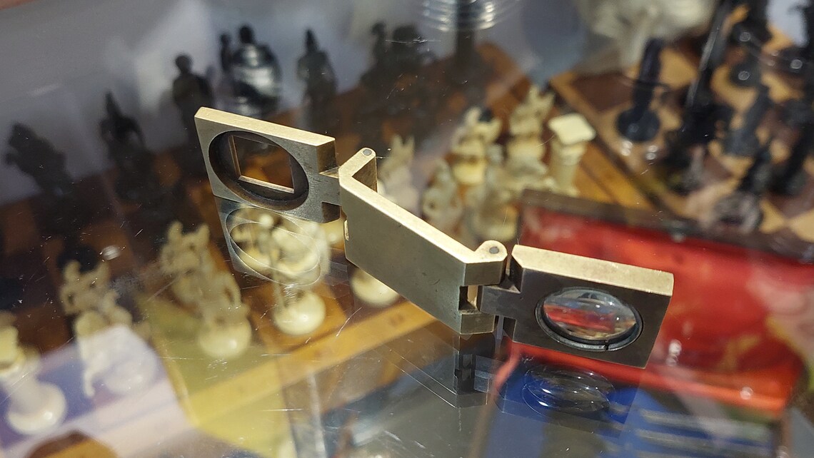 Antique pocket bronze magnifier.Lupe early 20th century