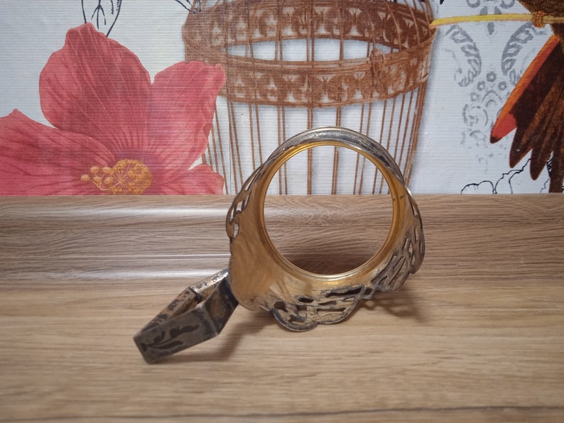 Antique Soviet Metal Cup holder Soviet Cup holder silver 875 assay weight 80 grams