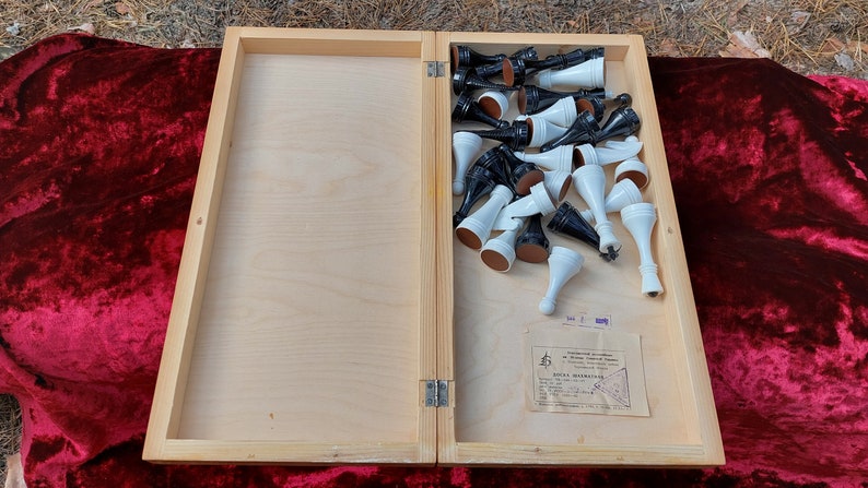 Original Grand Tournament Soviet Chess Set Russian Vintage USSR Plastic Antiques