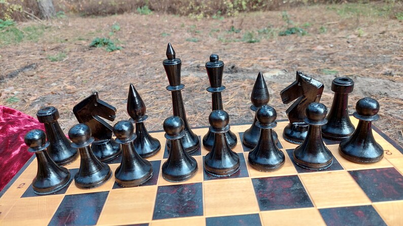 Nice Authentic Classic Soviet Big Tournament Chess Set Wooden Russian Vintage USSR