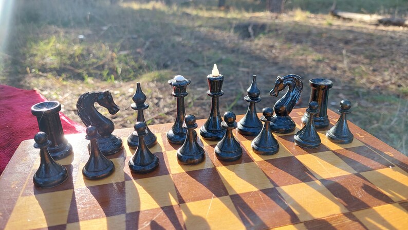Soviet Vintage Chess, Russian Chess, Compact Wooden Chess, Chess Board Book, USSR Chess Set, Old Chess