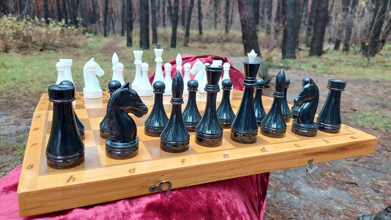 Soviet plastic chess set 80s vintage