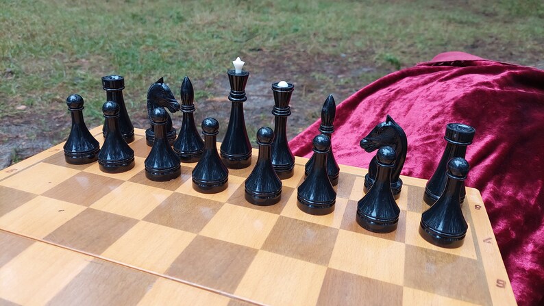 Soviet plastic chess set 80s vintage