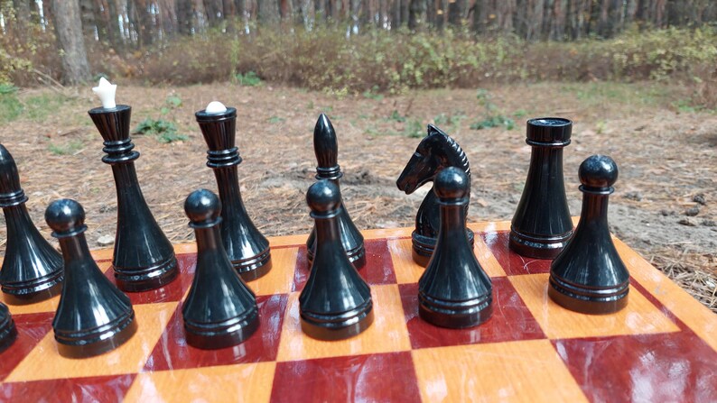 Original Grand Tournament Soviet Chess Set Russian Vintage USSR Plastic Antiques