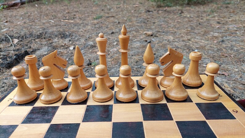 Nice Authentic Classic Soviet Big Tournament Chess Set Wooden Russian Vintage USSR