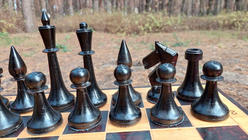 Nice Authentic Classic Soviet Big Tournament Chess Set Wooden Russian Vintage USSR