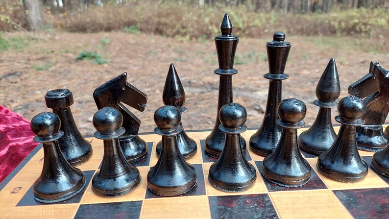 Nice Authentic Classic Soviet Big Tournament Chess Set Wooden Russian Vintage USSR