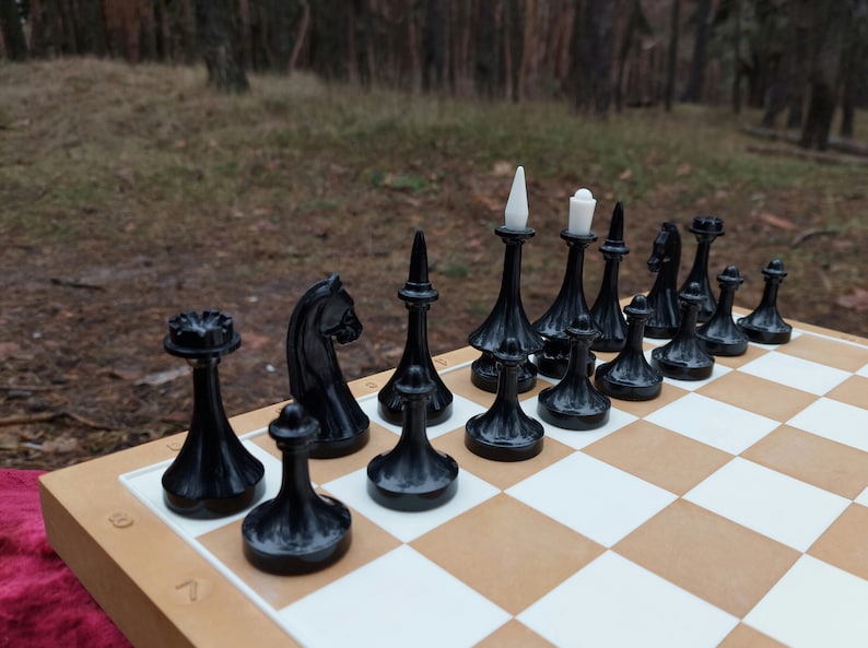 Vintage plastic souvenir chess set - Kievplastmass, Beautiful chess set with plastic board, Amazing chess set, Soviet chess set