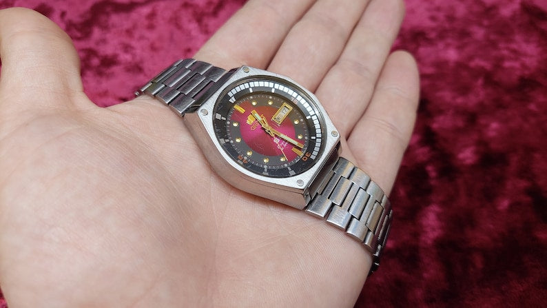 Japanese Watch Orient SK Sea King Crystal KD King Diver Red Dial Watch Served