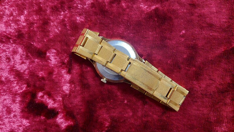 Glory 21 Jewels Gold plated AU Wrist watch cal. 2414 Soviet Union watch SLAVA USSR 1980s