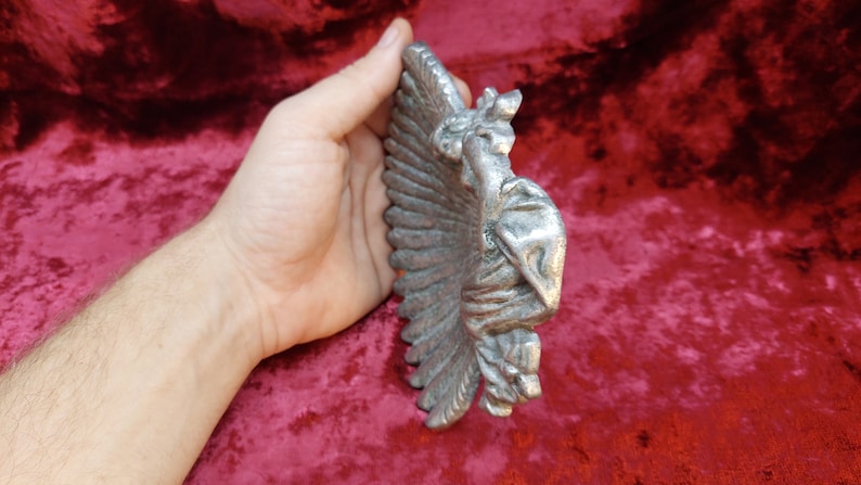 Soviet metal ashtray lady with a fan. ashtray. jewelry dish. USSR ashtray. Vintage ashtray pearl shell. metal nude girl with a fan,