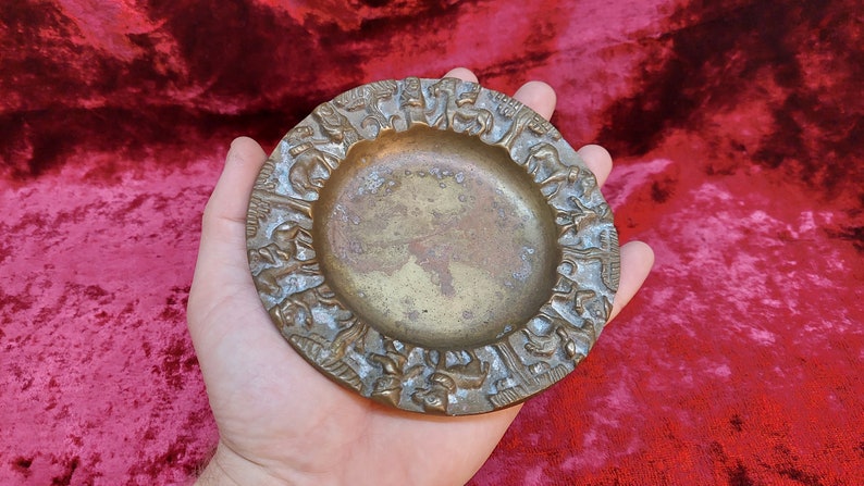 old vintage bronze plate