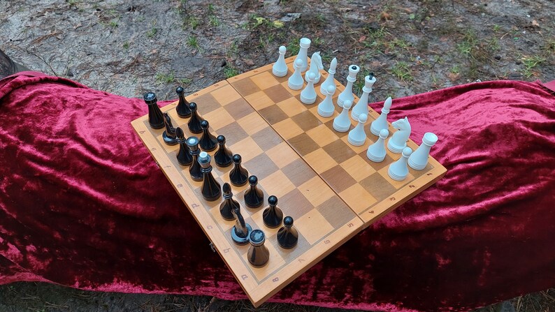 Soviet plastic chess set 80s vintage