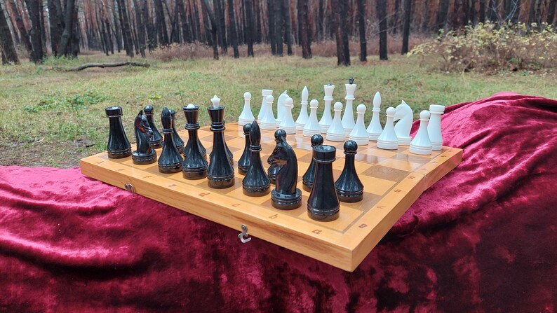 Soviet plastic chess set 80s vintage