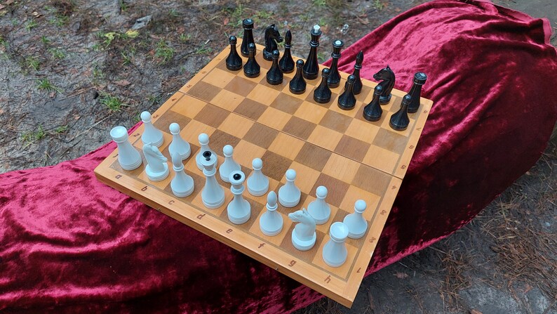 Soviet plastic chess set 80s vintage