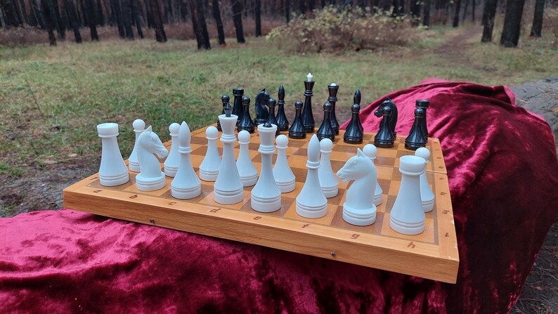 Soviet plastic chess set 80s vintage
