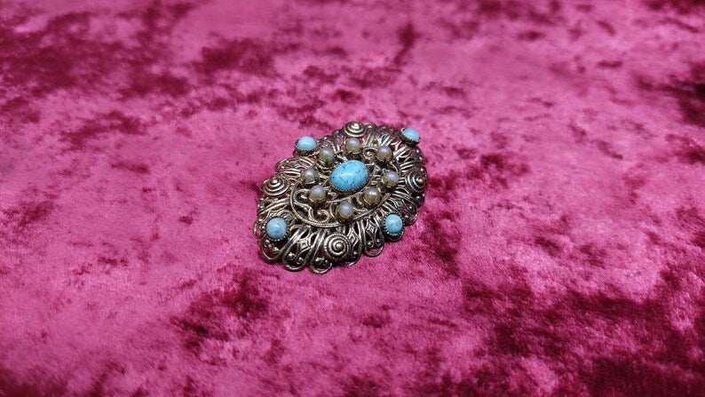 Vintage USSR brooch with stones