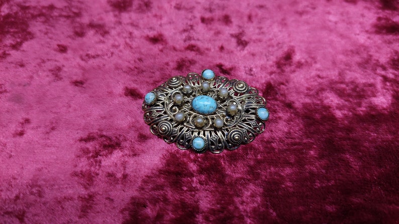 Vintage USSR brooch with stones