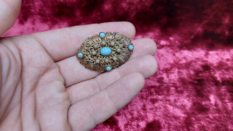 Vintage USSR brooch with stones