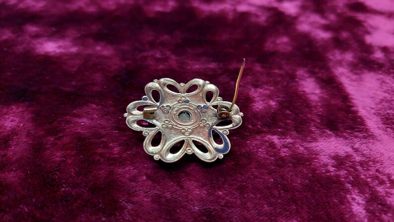 Vintage USSR Gold-Plated Brooch with Stones