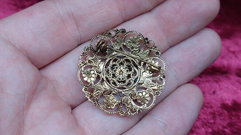 Vintage gilded brooch USSR 1960