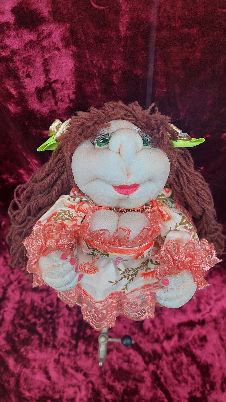 Hand-made samovar doll, doll puts on a samovar, beautiful hand-made samovar doll