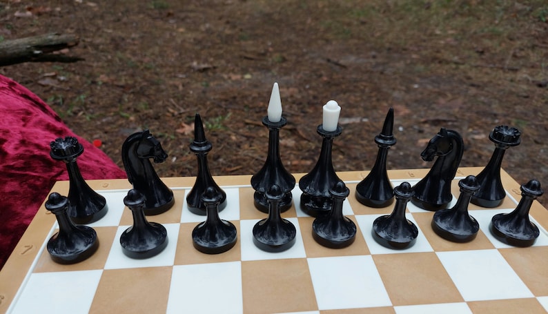 Vintage plastic souvenir chess set - Kievplastmass, Beautiful chess set with plastic board, Amazing chess set, Soviet chess set