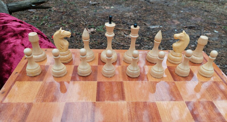 Soviet wooden chess set from the 70s in good condition